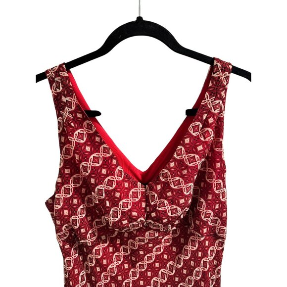 ✌️ 2/$40 ✌️ Jonathan Martin Studio Red & White Printed Dress Size 12 - Picture 3 of 5